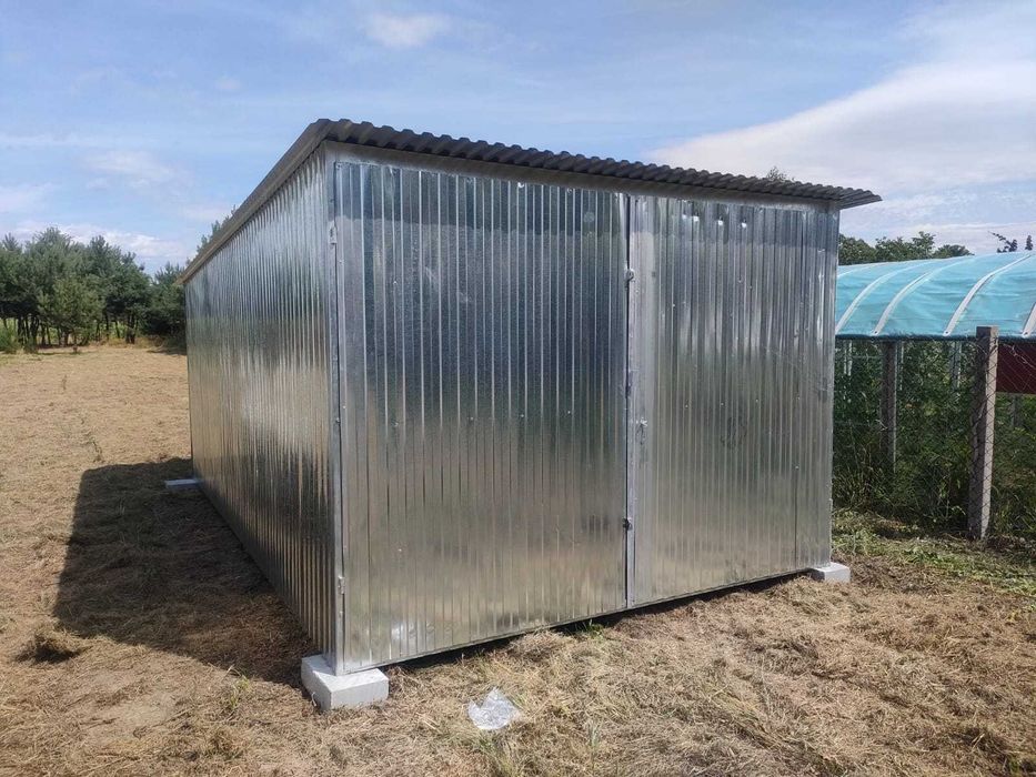 Garaż blaszany 3x5 na budowe Garaż blaszak 4x5 2x3 4x7 5x7 6x7 4x6 6x7 6x5 8x6 3x3 Producent Montaż na zamówienie na wymiar schowek magazyn raty