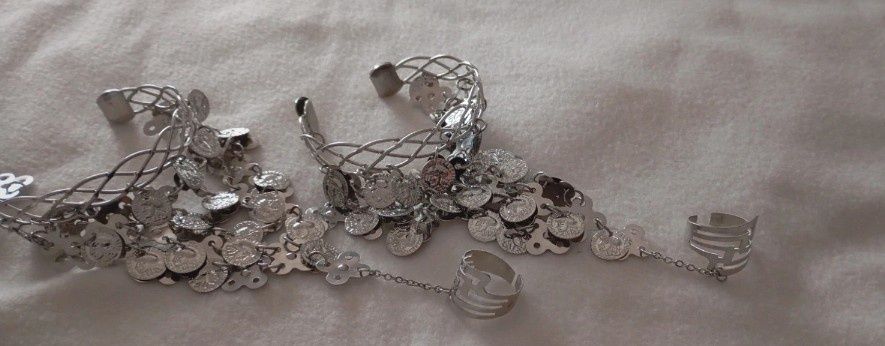 Conjunto de jóias prateado