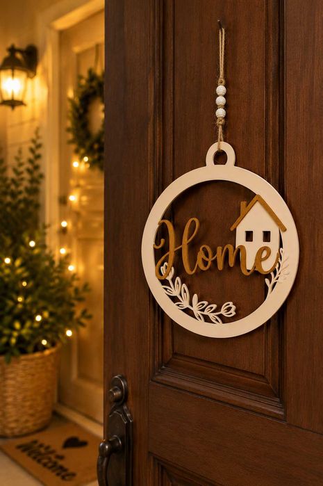 Placa Decorativa "Home"– Pintada à Mão | Decoração para Casa