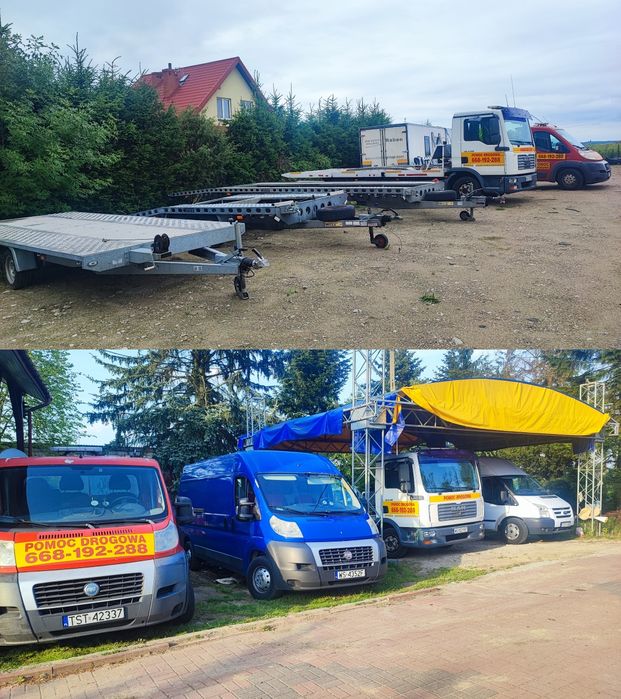 Wynajem Lawet, Busow  , Laweta 8 m na dwa auta , autolaweta i inne.