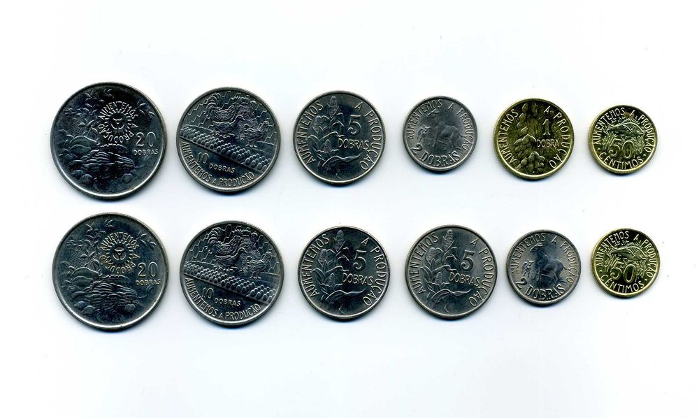 12 Moedas antigas de S. Tomé e Principe 1977