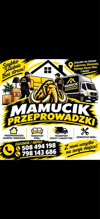 Mamucik transport i przeprowadzki, przewóz mebli, demontaż, opróżnianie pomieszczen