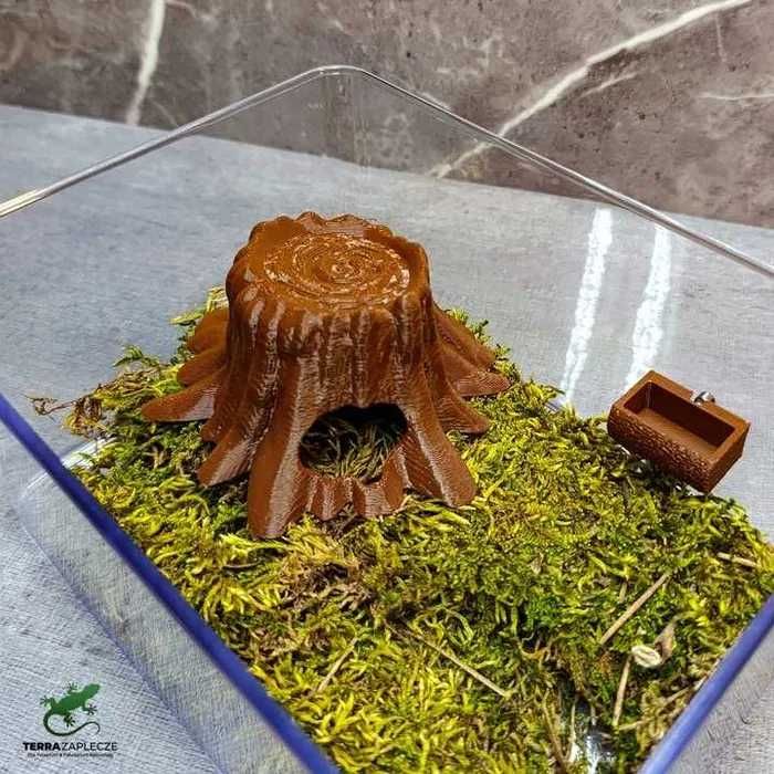 Zestaw kryjówek do terrarium - wisząca 2x3x1,2 oraz stojąca 10x11x5,5