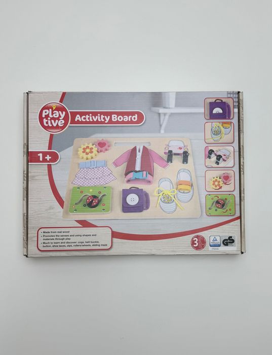 Tablica Manipulacyjna Playtive Drewniana Nauka Czynności Montessori 1+