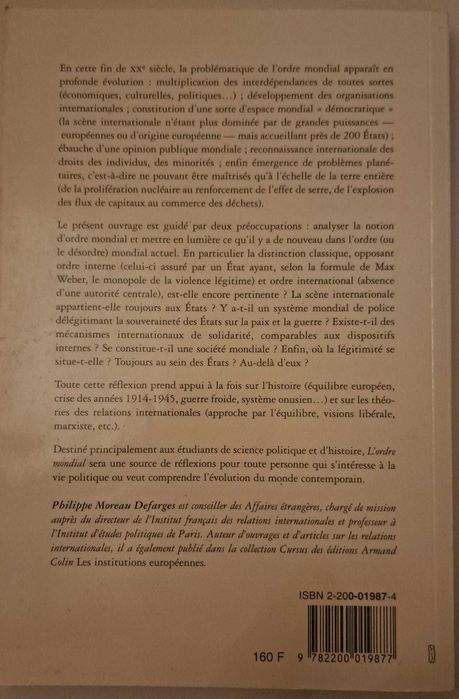 Livro Relações Internacionais – L’ordre mondial