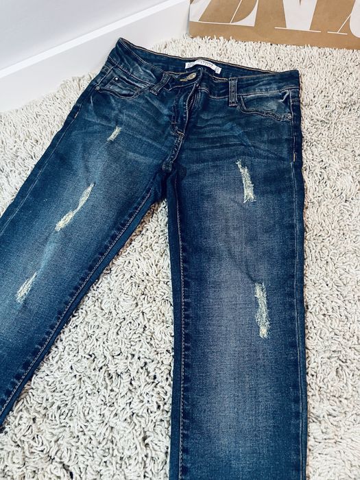 140-146 spodnie damskie dziewczece jeansy rurki terranova