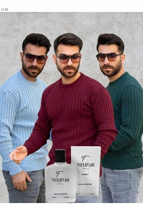Miękki prążkowany sweter męski w stylu minimalistycznym m 5ia