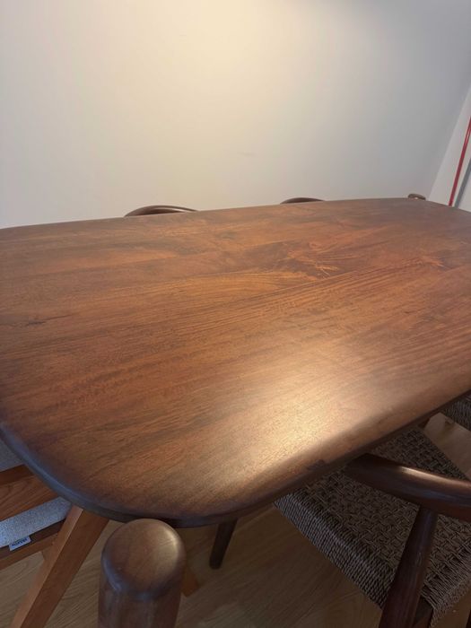 Mesa de jantar 200x90cm madeira manga