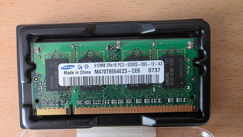 Memória RAM interna Samsung de 512MB para portátil