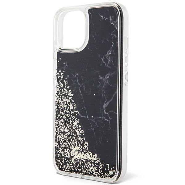 Guess Futerał Do Iphone 13 / 14 / 15 (Liquid Glitter Marble) Czarny