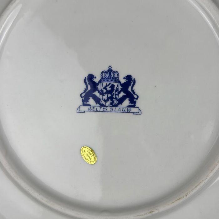Talerz ceramiczny w stylu Delfts Blauw z pejzażem zimowym b6/051912