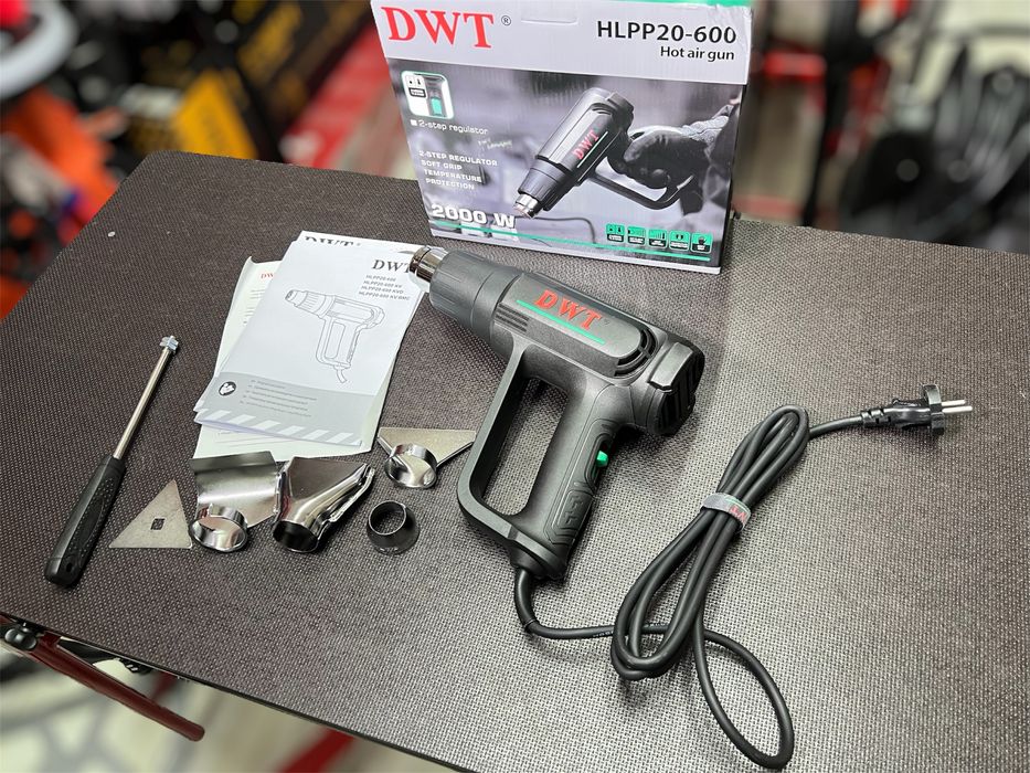Строительный фен DWT HLPP20-600 + насадки На 2000 Вт