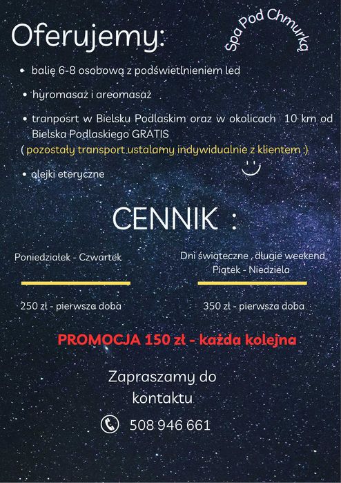 Wynajem Mobilna Balia Ruska bania Spa Jacuzzi Hydromasaż i Aeromasaż