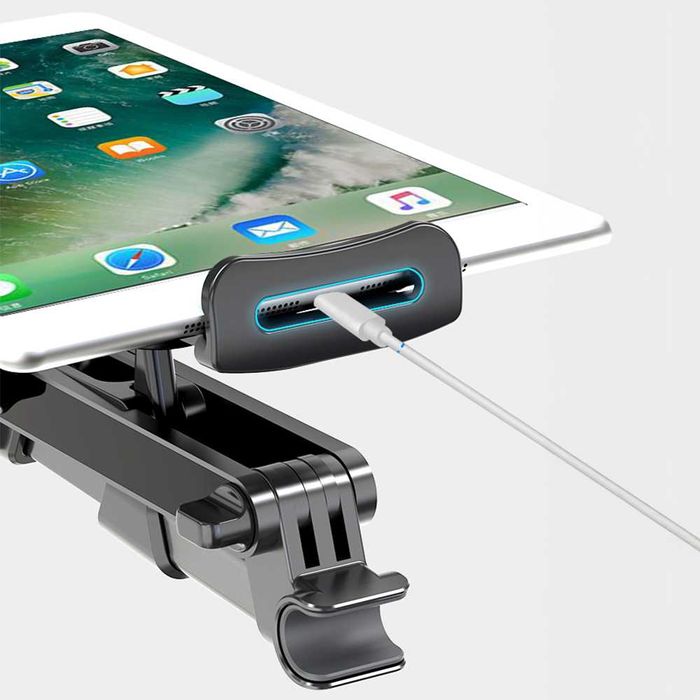 Przegubowy Uchwyt Samochodowy na zagłówek z wysięgnikie Telefon Tablet
