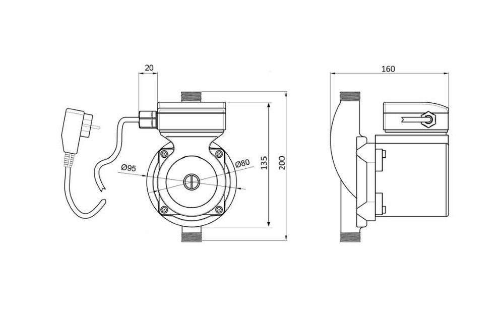 Насос для підвищення тиску LPS25-13Z, 180 (260Вт) 3/4" Thermo Alliance