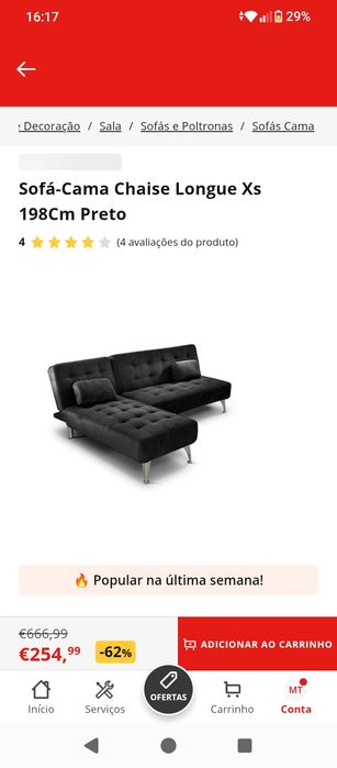 Sofá cama chaise long