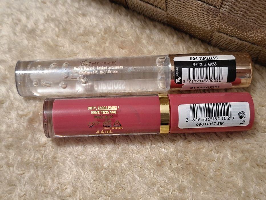 Błyszczyk do ust Max Factor 2000 Lip Glaze,Gosh z peptydami, zestaw
