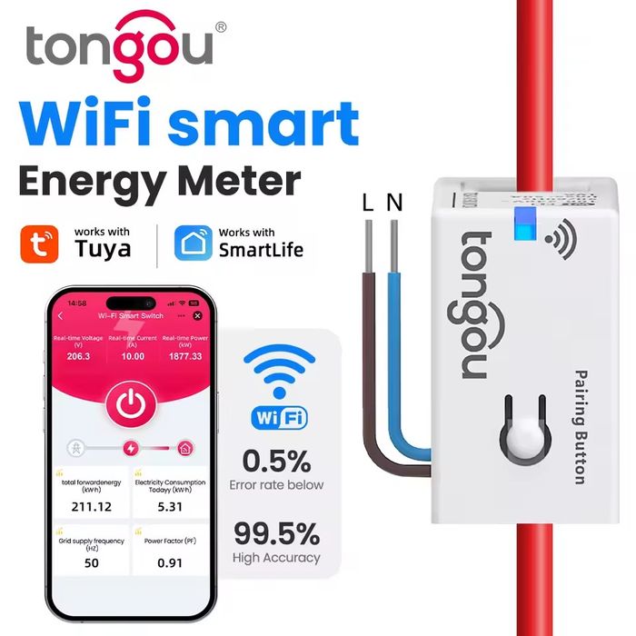 Енергомонітор wifi Tongou tosa1-0150xjwt2a