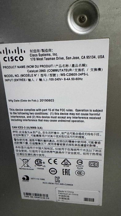 Switch Cisco 2960x-24PS-L