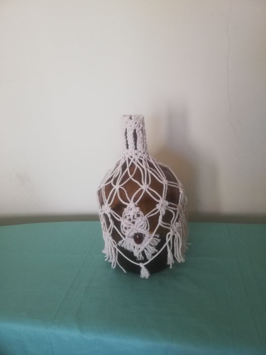 Decoração Garrafão com macrame