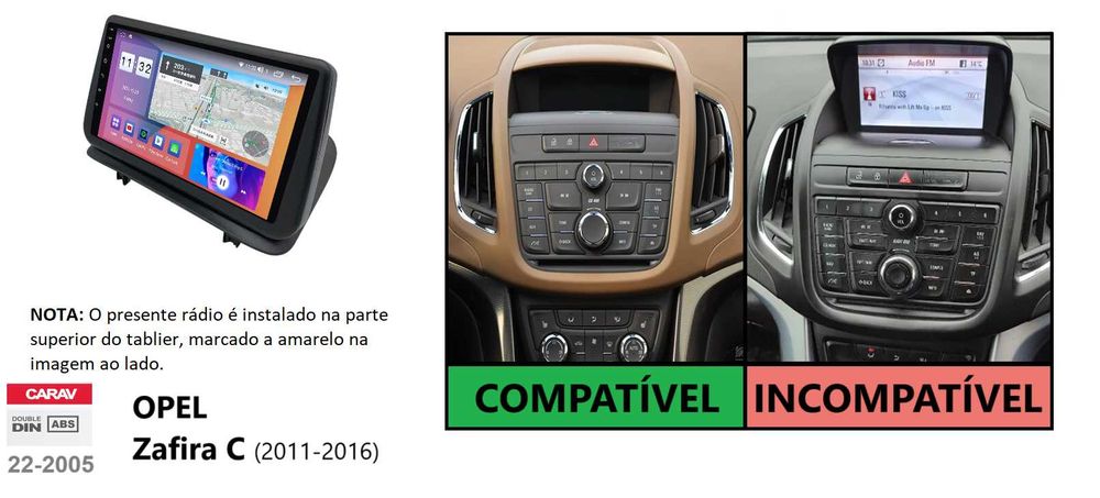 (NOVO) Rádio 2DIN • OPEL Meriva B • Zafira C (Tourer) Android [4+64GB]