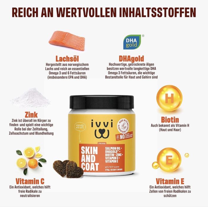 IVVI Skin & Coat Omega-3 для собак | добавка для шкіри та шерсті 270 g