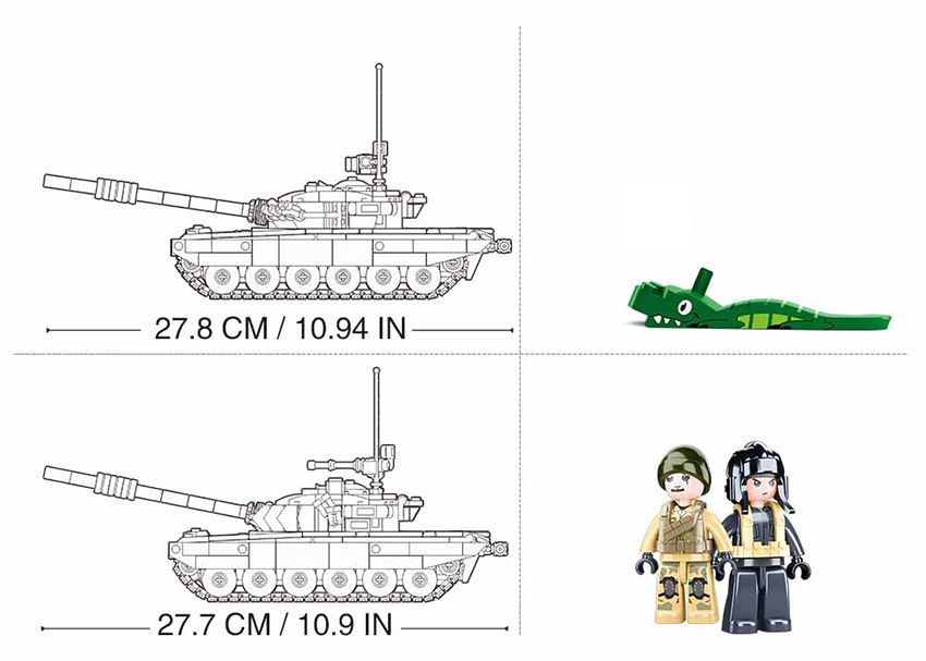 Klocki Konstrukcyjne Sluban Czołg T-72 770 El. Wojsko Armia