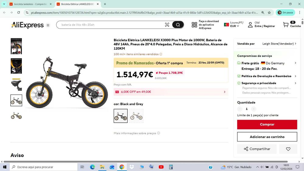 Bicicleta Elétrica Potente