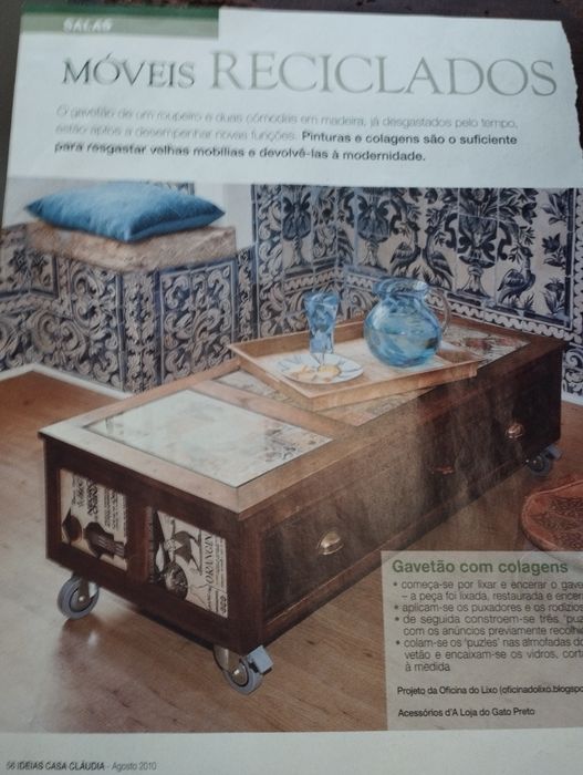 Base de roupeiro antigo para mesa centro ou TV