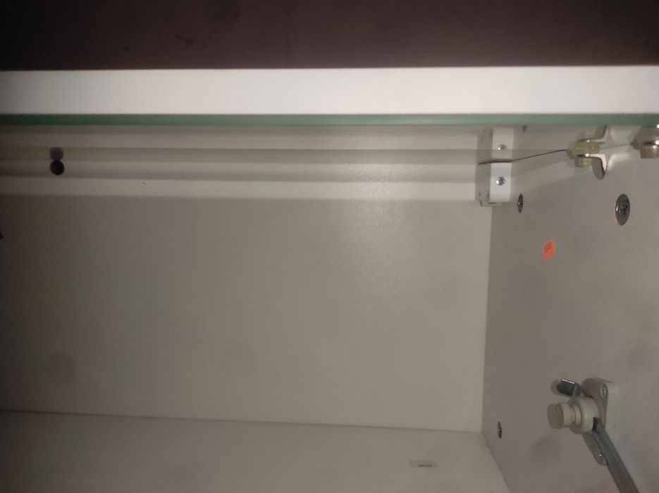 Szafka wisząca RTV biały połysk podświetlanie 180x30x33