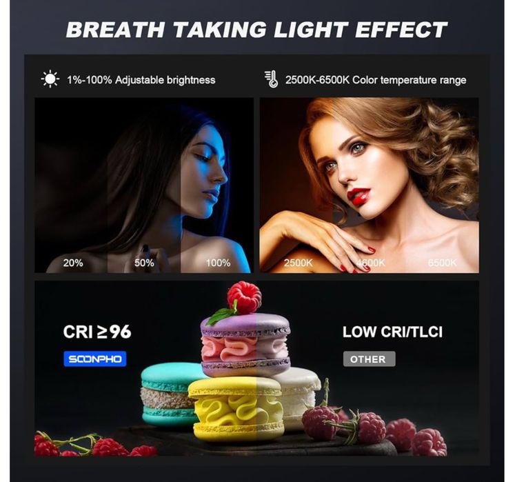 2x lampa studyjna LED Soonpho 20W statyw uchwyt oświetlenie studyjne