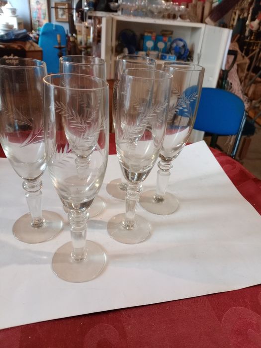 6 flutes de champanhe vintage