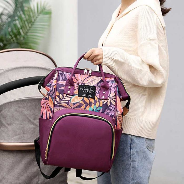 Plecak / torba dla mamy Oxford - fioletowa