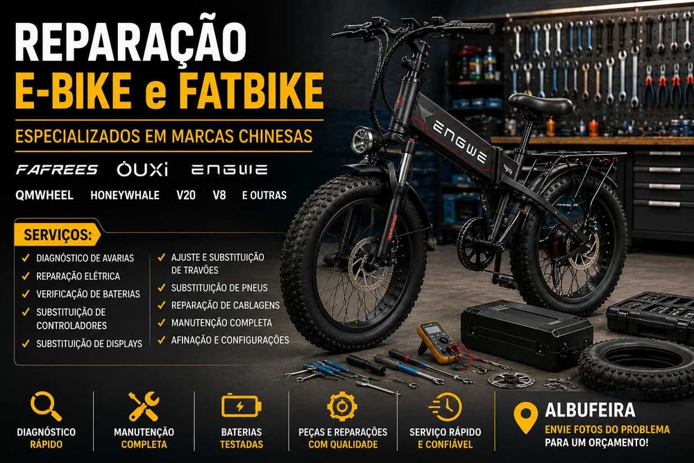 Reparação E-Bike, Fatbike e Trotinete Elétrica | OUXI | FAFREES | ENGWE | Albufeira