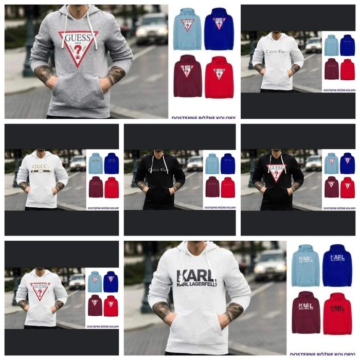 Bluzy meskie z logo Karl Guess kolory M-XXL!!!