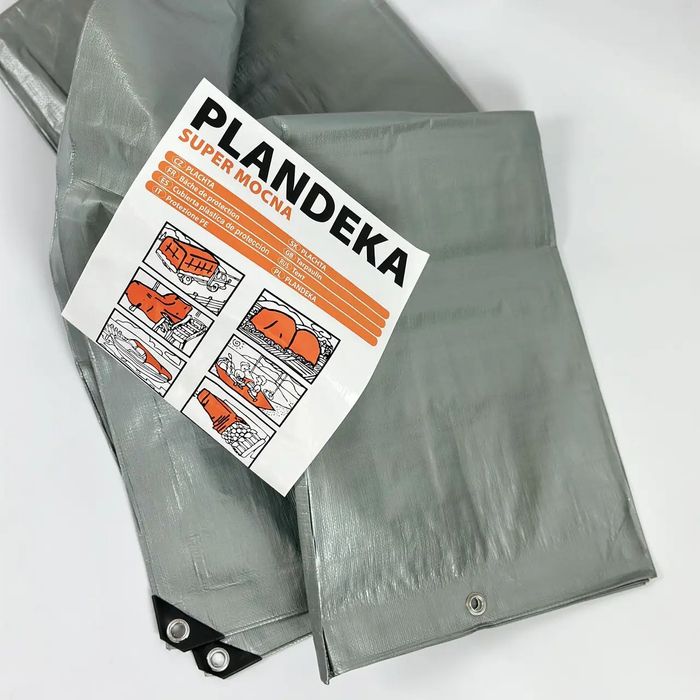 Сіра пльонка брезент з кольцами тент накриття зерна дров водостійкий