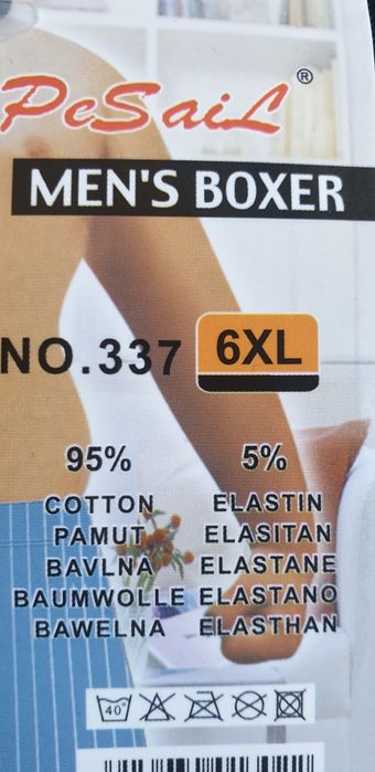 4×bokserki męskie 6XL, duże wygodne