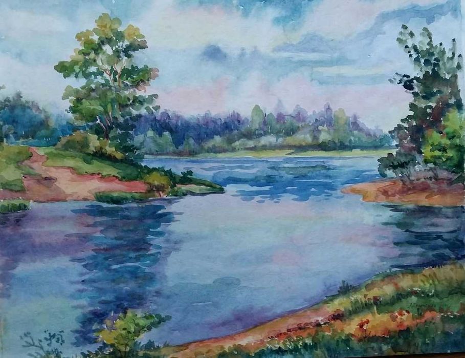 Подарунок. Картина. Акварель.