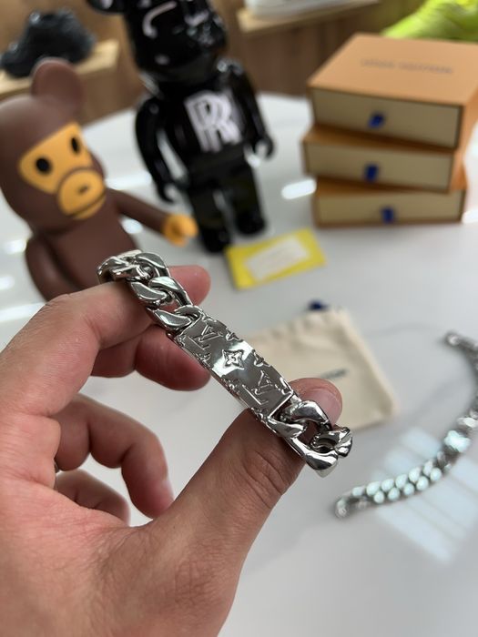 Браслет LOUIS VUITTON monogram logo Silver Color