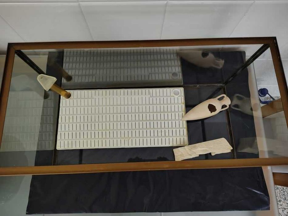 Aquário com as medidas 65 x 30 x 32 cm (L x P x A)