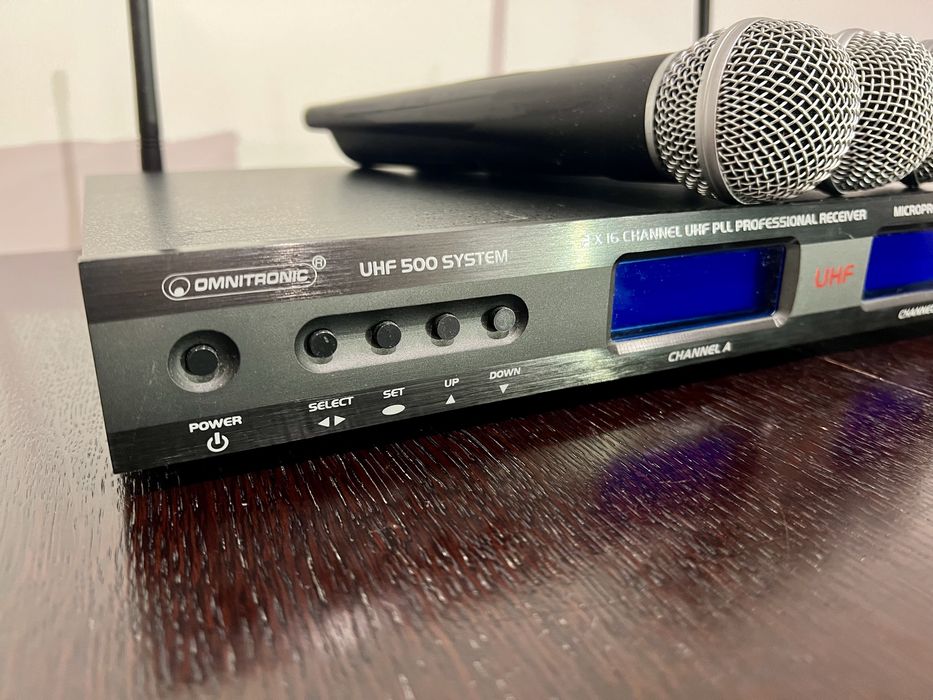 Mikrofony bezprzewodowe Omnitronic UHF 500