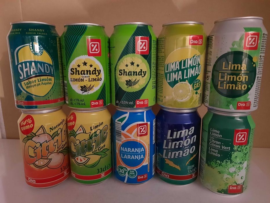 Lote de 110 latas de bebidas diversas - Carrefour, DIA