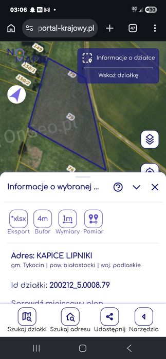 Działka rolna,Łąka 1,30ha