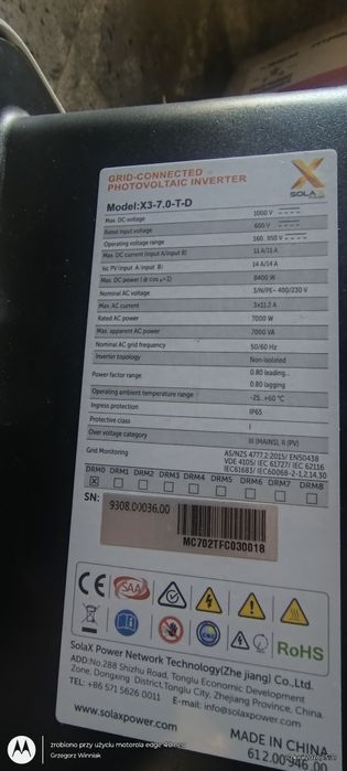 Sprzedam Falownik SOLAX POWER
