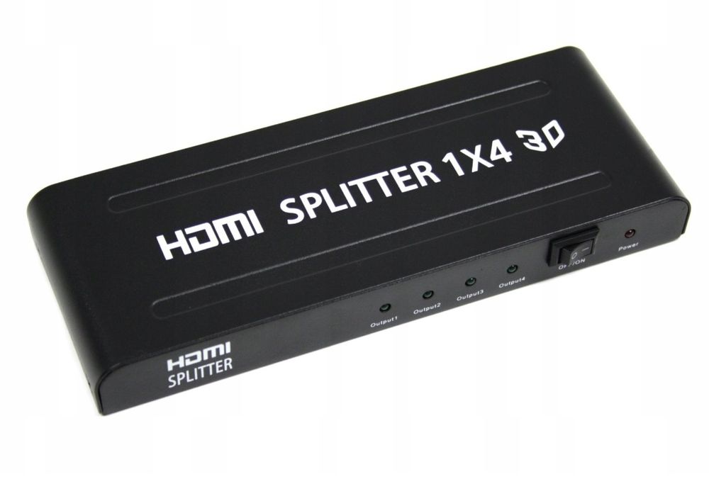 NOWY Splitter Rozdzielacz HDMI 1x4 FULL HD 3D Aktywny + Zasilacz