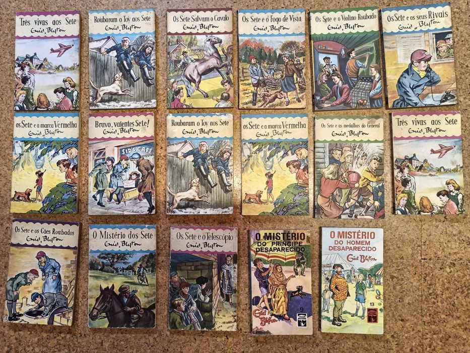 Lote de 15 livros da coleção "Os sete"
