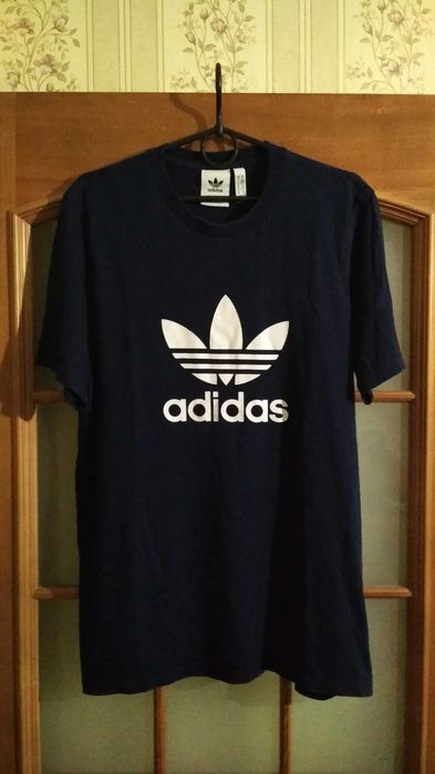 Женская мужкая футболка Adidas (S-M-L-XL) с лампасами Original 7шт