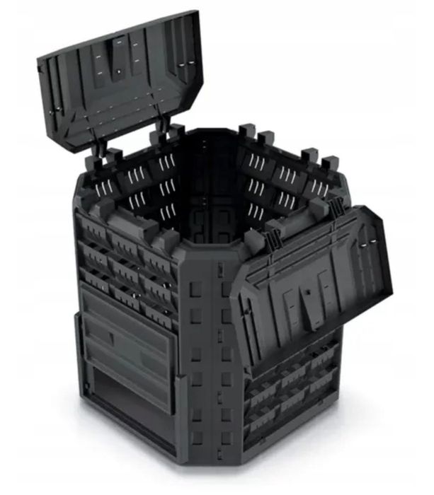Duży KOMPOSTOWNIK do Ogrodu COMPOBOX 310L czarny 72x71,5x76,6