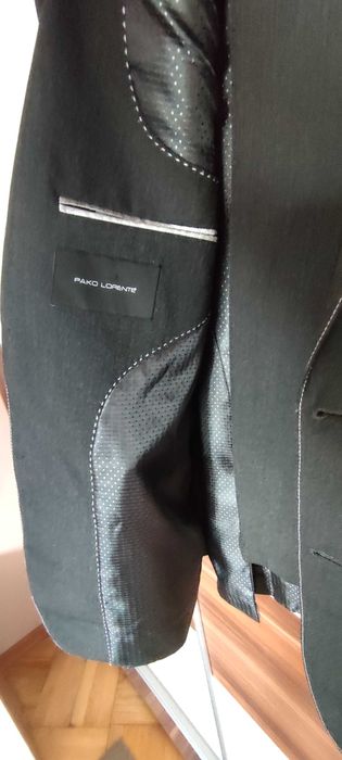 Garnitur PAKO LORENTE 52/176 wełna, ciemny grafit, Slim Fit