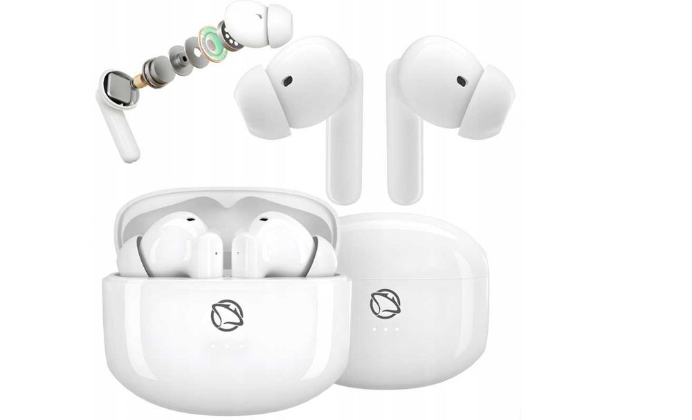 Słuchawki bezprzewodowe bluetooth dokanałowe Manta RYTMO białe